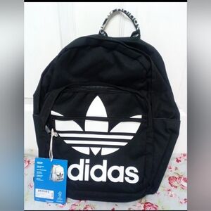 Adidas Black and White Logo Backpack